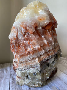 Tri Color Calcite Stone - 11 pound Calcite - Red Calcite Stone