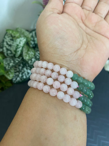 Rose Quartz & Green Aventurine Bracelet - Heart Chakra Bracelet