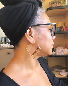 Mookaite Jasper Triangle Earrings