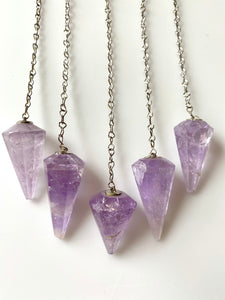 Faceted Amethyst Pendulum