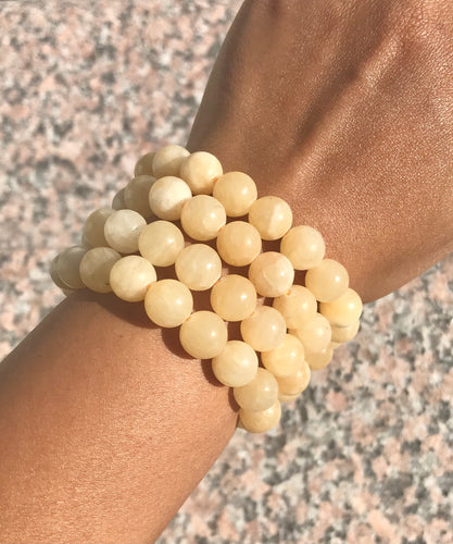 Yellow Calcite Beaded Bracelet - Solar Plexus - Confidence, Hope & Wisdom