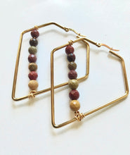 Load image into Gallery viewer, Mookaite Jasper Triangle Earrings