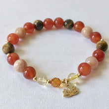 Load image into Gallery viewer, Sacral Chakra Bracelet with Lotus Charm
