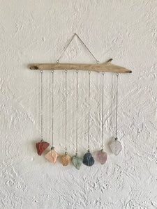 Chakra Crystal Wall Hanging - Wire Wrapped Rough Crystals - Driftwood Wall Decor - 7 Chakra Stones - Crystal Wall Hanging