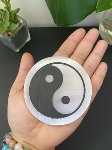Yin Yang Selenite Plate