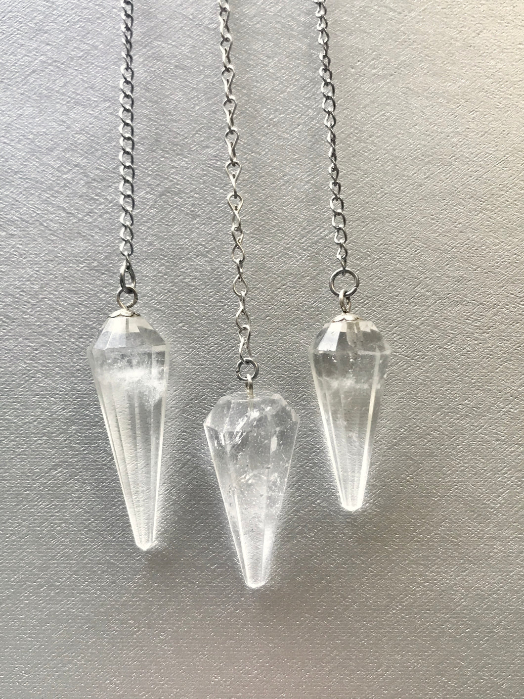 Crystal Quartz Faceted Pendulum