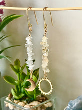 Load image into Gallery viewer, Sun &amp; Moon - Citrine &amp; Moonstone Dangle Earrings