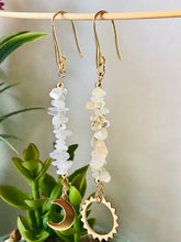Load image into Gallery viewer, Sun &amp; Moon - Citrine &amp; Moonstone Dangle Earrings