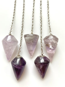 Amethyst Smooth/Faceted Pendulum