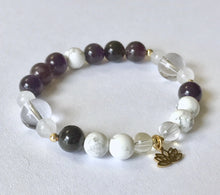 Load image into Gallery viewer, Crown Chakra Bracelet with Lotus Charm