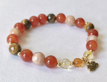Load image into Gallery viewer, Sacral Chakra Bracelet with Lotus Charm