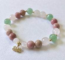 Load image into Gallery viewer, Heart Chakra Bracelet with Lotus Charm