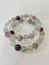 Load image into Gallery viewer, Fluorite Beaded Bracelet - Chunky Beaded Fluorite 10mm Bracelet